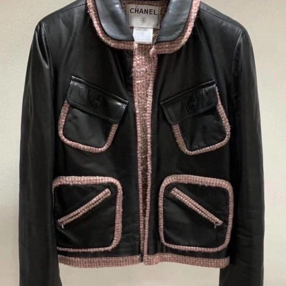 Chanel leather tweed jacket - Picture 1 of 1